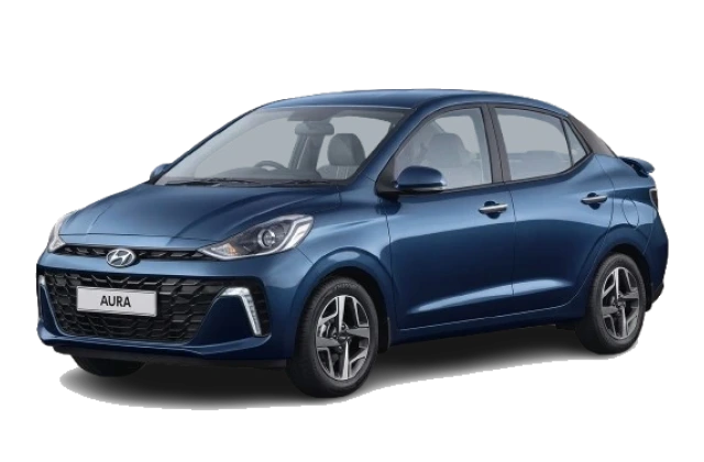 Hyundai Aura available for hire from Baniyan Tours and Travels